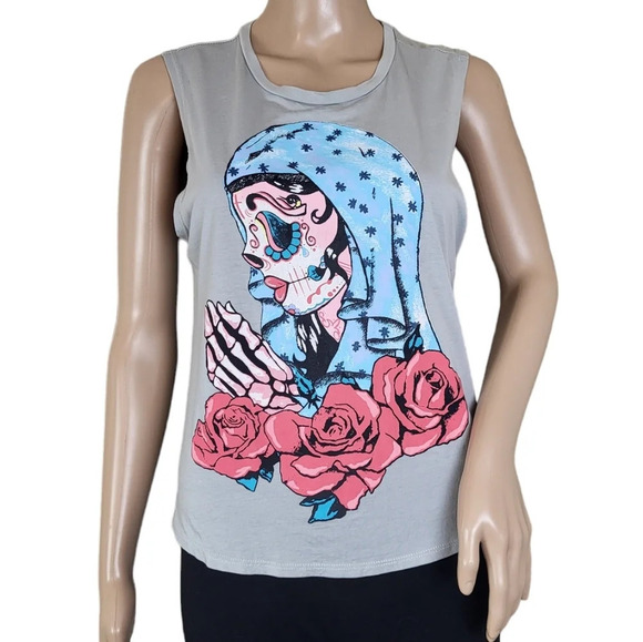 Bear Dance Day of the Dead Embroidered Tank - Picture 1 of 3